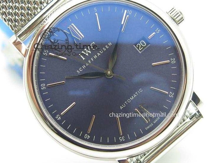 MIROTIME 0414 Portofino SCHAFFHAUSEN SS MKF 1:1 Best Edition Blue Dial On Mesh Bracelet A Versatile 7338